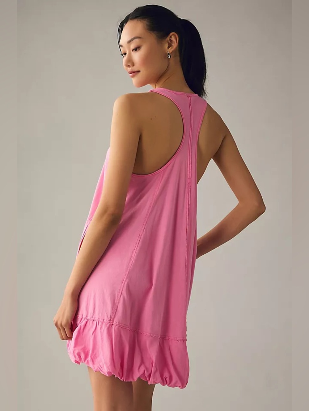 Daily Practice Anthropologie Bubble- Hem Dress Pink - Picture 2 of 7